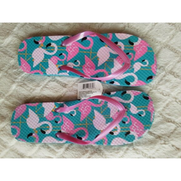 Juncture Flip Flops Sandal Pink Flamingo Womens Medium M Size 7 8 - Picture 2 of 4